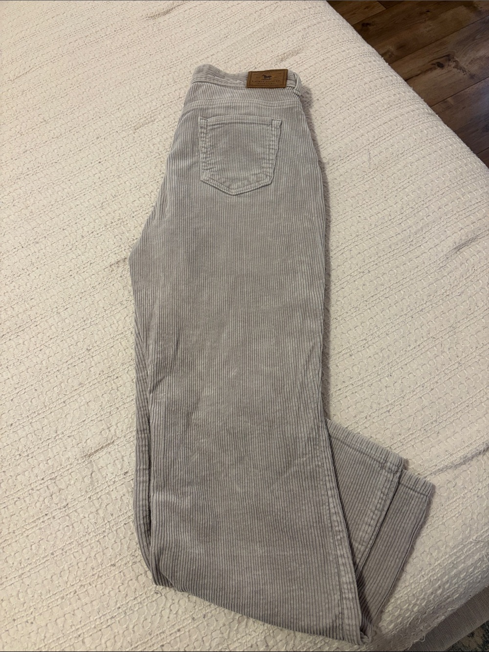 Lauren Ralph Lauren Light Gray Corduroy Straight-Leg Jeans